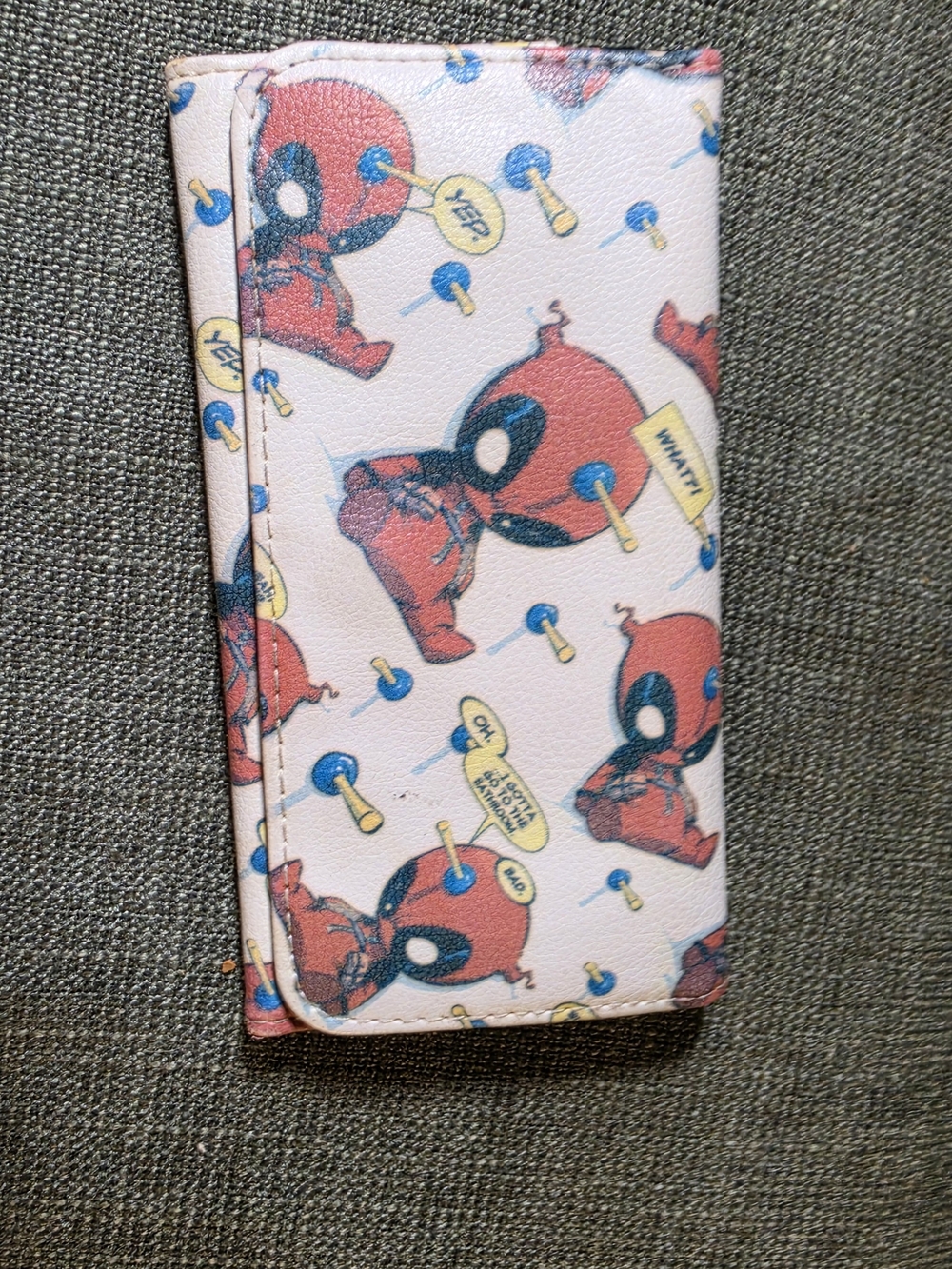 Marvel Deadpool Pink Foldable Phone Wallet Case with Comic Dots